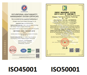 TSD have passed ISO45001 and ISO50001 certification